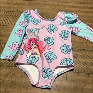 Mermaid Shell Print Long Sleeve Swimsuit